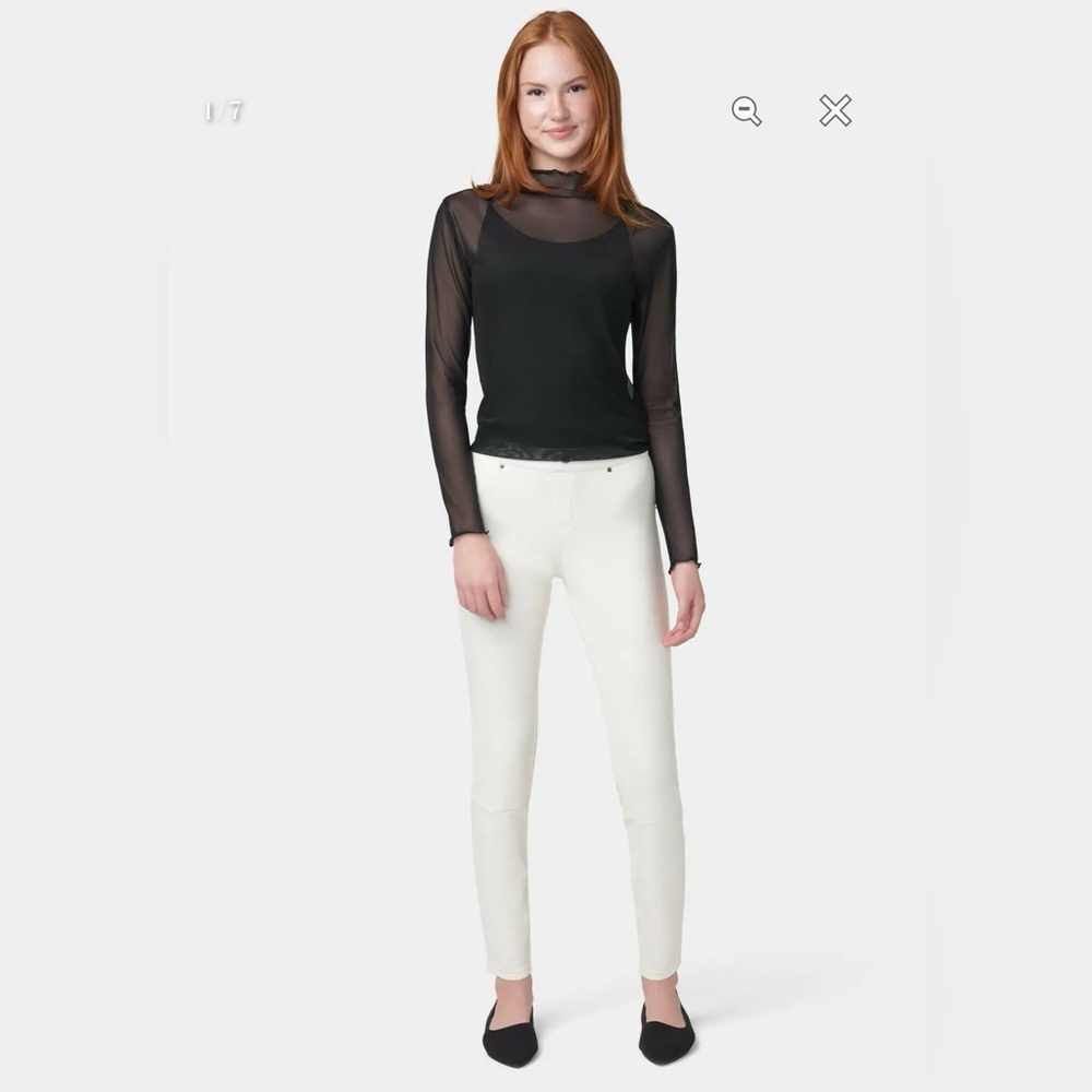 Hue Microfleece-lined faux-leather legging -Size XL